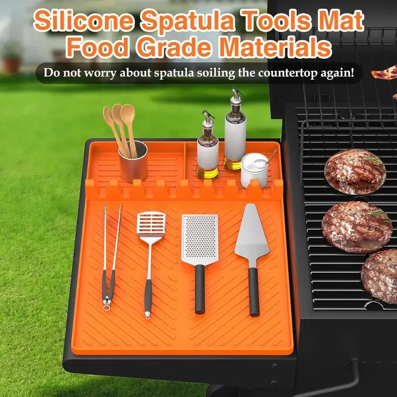 Elevate Your BBQ Game with the Blackstone Griddle Mat – Ultimate Heat-Resistant Silicone Organizer for Spatulas & Grill Tools, Perfect Gift for Dads and BBQ Enthusiasts!