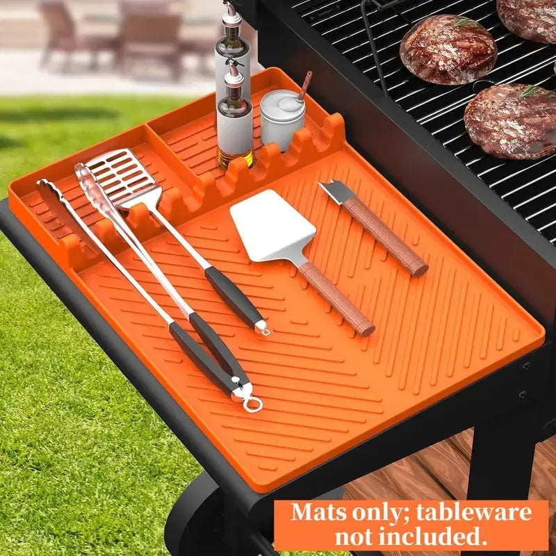 Elevate Your BBQ Game with the Blackstone Griddle Mat – Ultimate Heat-Resistant Silicone Organizer for Spatulas & Grill Tools, Perfect Gift for Dads and BBQ Enthusiasts!