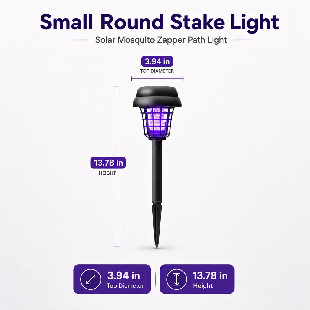 Transform Your Outdoor Space with the Solar Mosquito Zapper Light – Stylish Garden Stake Lamp with Dual Functionality for Insect Control and Pathway Illumination