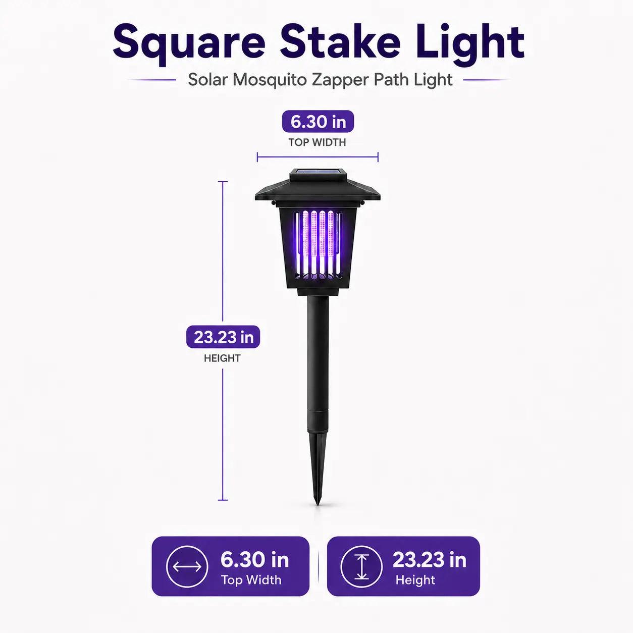 Transform Your Outdoor Space with the Solar Mosquito Zapper Light – Stylish Garden Stake Lamp with Dual Functionality for Insect Control and Pathway Illumination